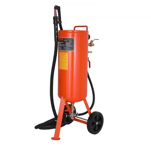 VEVOR Sunkus smėliavimo bakas, 37,9 l, 60–110 PSI, su 2 antgaliais ir 2,3 m žarna
