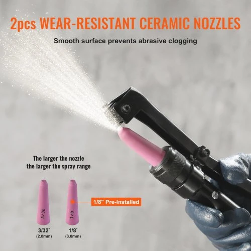 VEVOR Sunkus smėliavimo bakas, 37,9 l, 60–110 PSI, su 2 antgaliais ir 2,3 m žarna
