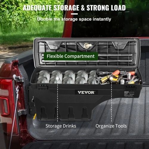 VEVOR Sunkvežimio kėbulo daiktadėžė, juoda, ABS, 25 l, Dodge Ram 1500 2019-2021, vairuotojo pusė