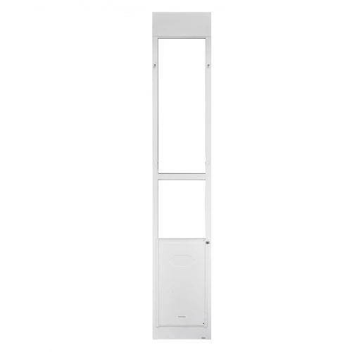 VEVOR Šuns durelės stumdomoms stiklinėms durims, reguliuojamas 2311–2439 mm aukštis, 346 x 600 mm užuolaida