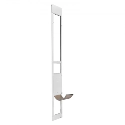 Koduva VEVOR šuns durys slankiojamoms stiklo durims, reguliuojamas aukštis 2311–2439 mm, aliuminio lydinio rėmas, 260,4 x 412,8 mm