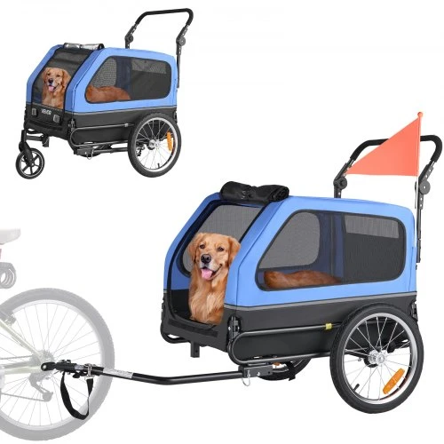VEVOR Šunų dviračio priekaba 2-in-1, iki 40 kg, vežimėlis ir dviračio transporteris