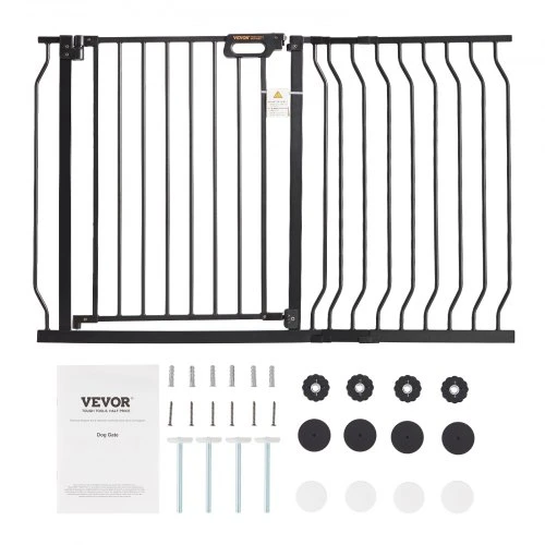 Koduva VEVOR šunų varteliai durų angoms B3336, juodi, 75-123 cm, aukštis 76 cm