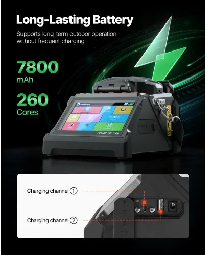 VEVOR Šviesolaidžių suvirinimo aparatas ALK-T8, 6 varikliai, 5" LCD ekranas, 7800 mAh