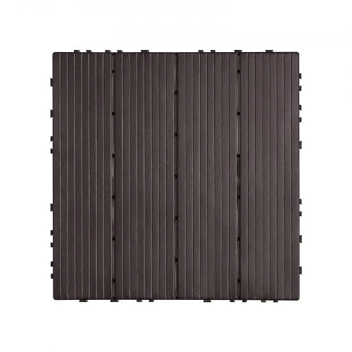 VEVOR Tarpusavyje sujungiamos lauko terasos plytelės, 54 vnt., 300 x 300 mm, tamsiai rudos