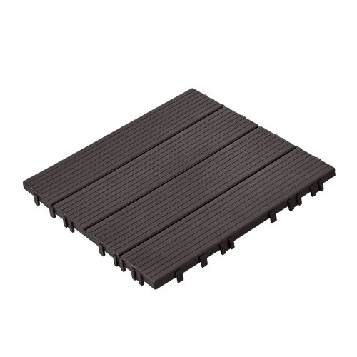 VEVOR Tarpusavyje sujungiamos lauko terasos plytelės, 54 vnt., 300 x 300 mm, tamsiai rudos