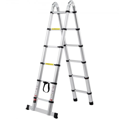 VEVOR Teleskopinės kopėčios, A formos aliumininės, 379,8 cm, modelis ML-2038P