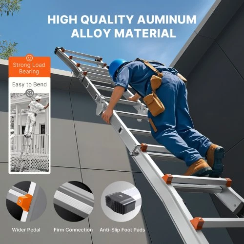Koduva VEVOR teleskopinės kopėčios A rėmo, aliuminis, 623 cm, 149,7kg