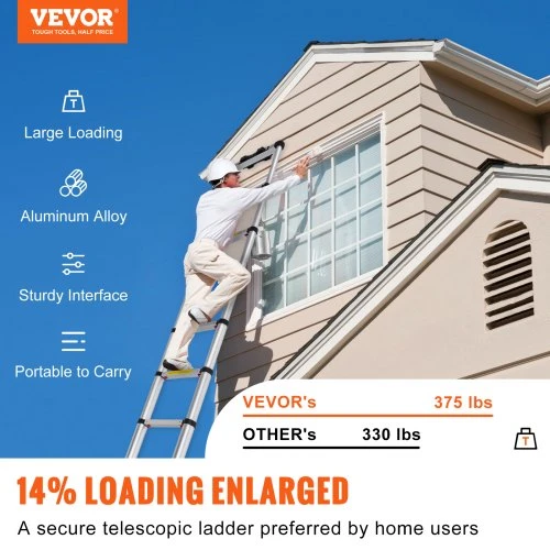VEVOR Teleskopinės kopėčios, aliumininės, 320 cm, 170 kg