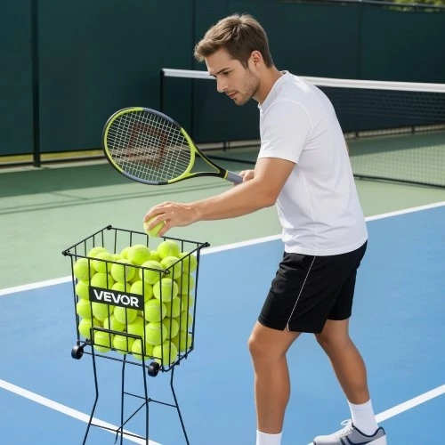 VEVOR Teniso kamuoliukų krepšys ant ratukų, talpa 75 kamuoliukai, skirtas ir pickleball, su rankena