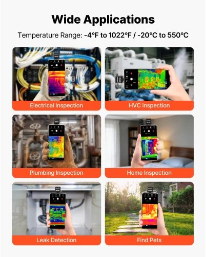 VEVOR Terminė kamera YXP256, skirta Android, 512 x 384 TISR, 25 Hz