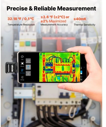 VEVOR Terminė kamera YXP256, skirta Android, 512 x 384 TISR, 25 Hz