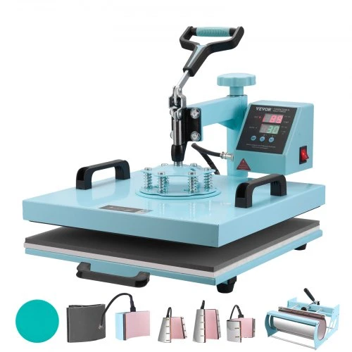 VEVOR Termo preso mašina 38 x 38 cm 8 viename su 850,5 g puodelių priedu, žalia