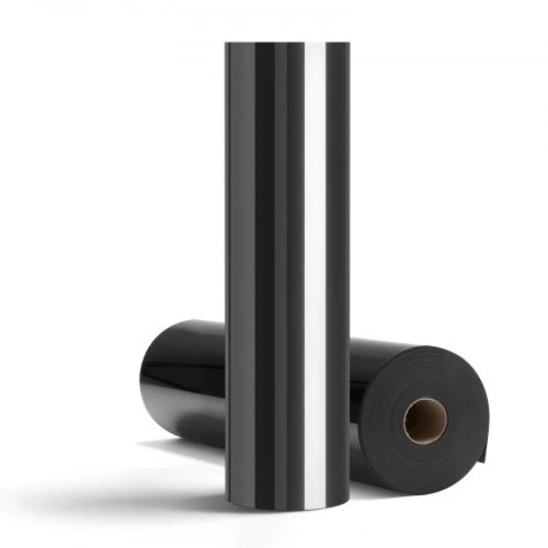 Koduva VEVOR termo transfero vinilas, blizgios juodos spalvos, 304,8 x 21336 mm, ritinys