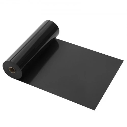 Koduva VEVOR termo transfero vinilas, blizgios juodos spalvos, 304,8 x 21336 mm, ritinys