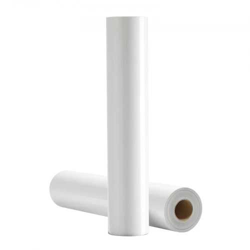Koduva VEVOR termotransferinė vinilinė plėvelė, blizgi balta, 304,8 x 7260 mm