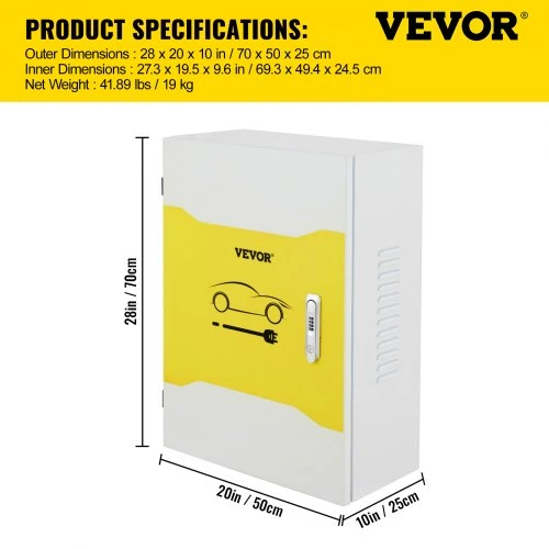 Koduva VEVOR Tesla įkroviklio stotelės dėžė, 70x50x25 cm, lauko kabelių dėžė, IP32, plieninė