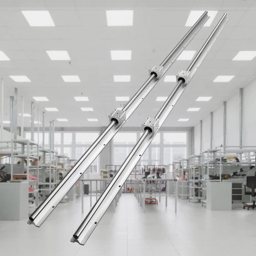 VEVOR Tiesinio kreipiamojo bėgio rinkinys SBR16, 1500 mm, 2 vnt. bėgiai ir 4 vnt. SBR16UU slankikliai