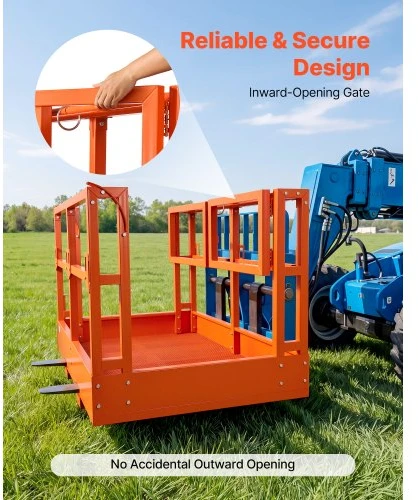 Koduva VEVOR tinklelinė telehandlerio darbo platforma, 1817 x 1220 mm, 907,18 kg, anglinio plieno