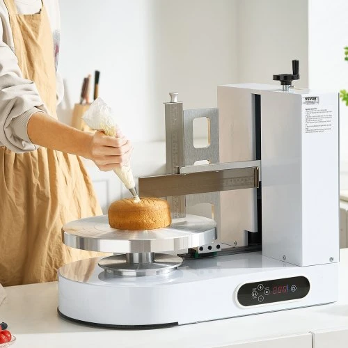 VEVOR Torto dekoravimo mašina, grietinėlės tepimo ir glaistymo įrenginys, 25–320 aps./min., 6"–14" tortams, balta