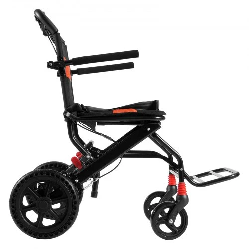 VEVOR Transportavimo vežimėlis neįgaliesiems, sulankstomas, aliuminio lydinio, 45,7 cm sėdynė