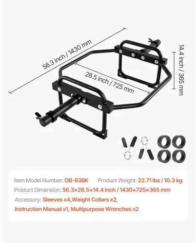 Koduva VEVOR trap bar hex bar, 50 mm, juoda