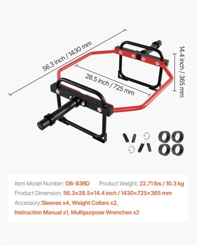 VEVOR Trapo ir hex grifas, 50 mm, 240 kg, raudonas