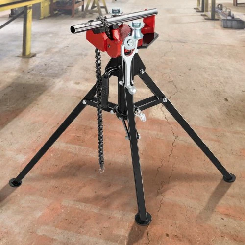 VEVOR Trikojo grandininės spaustuvės vamzdžiams, 1/8"–5", 92,5 cm, sulankstomos plieninės kojelės