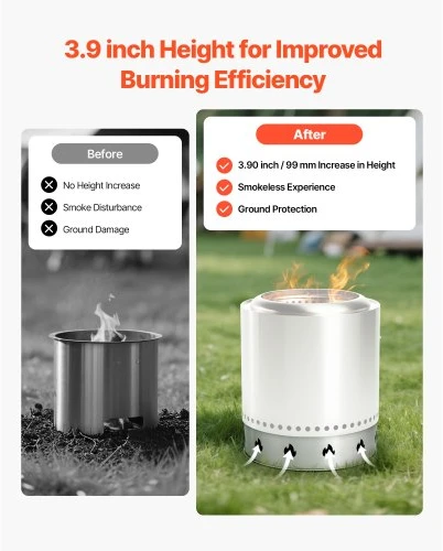 Koduva VEVOR ugniakuro stovas Solo Stove Bonfire, 49,5 cm, nerūdijančio plieno