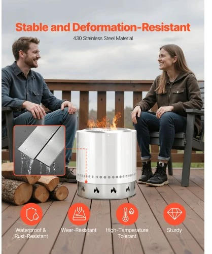 Koduva VEVOR ugniakuro stovas Solo Stove Bonfire, 49,5 cm, nerūdijančio plieno