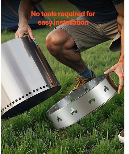 Koduva VEVOR ugniakuro stovas Solo Stove Bonfire, 49,5 cm, nerūdijančio plieno