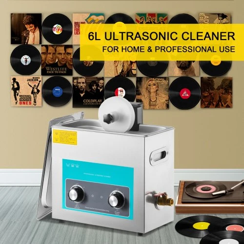 VEVOR Ultragarsinis vinilo plokštelių valiklis, 6 l, 40 kHz, nerūdijantis plienas