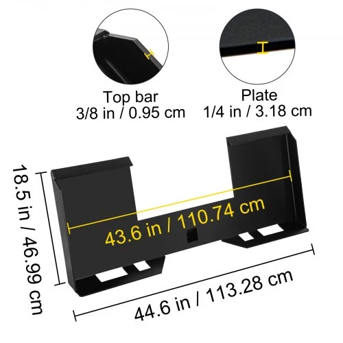 Koduva VEVOR universali slydimo krautuvo montavimo plokštė, 1/4" storio, 3000 lbs, juoda