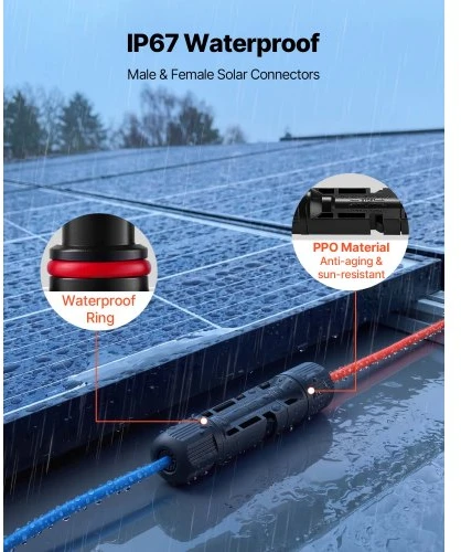 VEVOR Užspaudimo įrankis FSE-2546B, 2,5-6 mm², su 10 porų saulės jungčių, 10 porų kabelių jungčių, veržliarakčiais ir dėklu