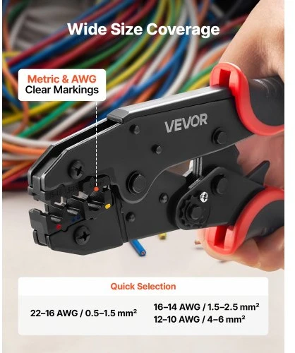 Koduva VEVOR užspaudimo įrankis HS-30J, 0,5–6 mm²