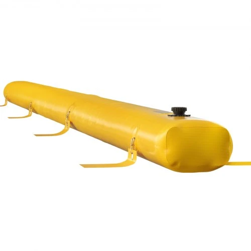 Koduva VEVOR užtvankos barjeras, 7,32 m x 25,4 cm x 15,3 cm, daugkartinio naudojimo PVC vandens nukreipimo vamzdžiai, geltonas