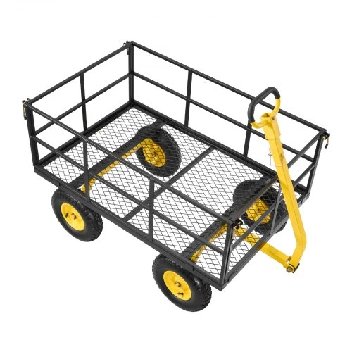 Koduva VEVOR V1400 plieno sodo vežimėlis, geltonas ir juodas, 635 kg