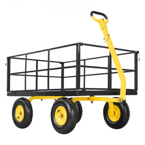 Koduva VEVOR V1400 plieno sodo vežimėlis, geltonas ir juodas, 635 kg