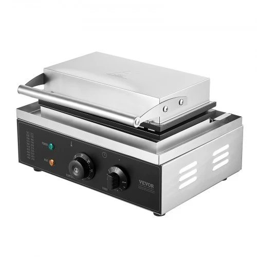 VEVOR Vaflių kepimo aparatas, 6 vnt., 1500 W, sidabrinis, HT-119
