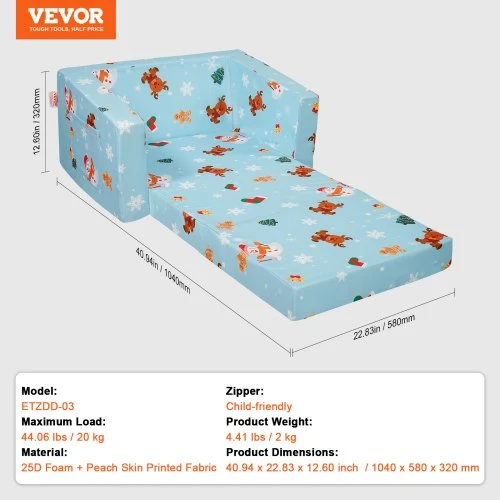 VEVOR Vaikiška sofa FL-XY-3, dangaus mėlyna