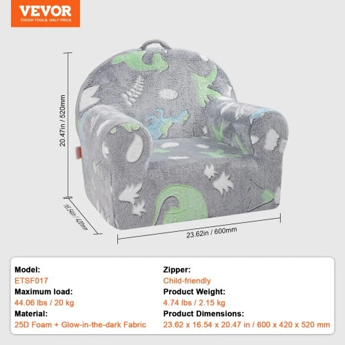 VEVOR Vaikiška sofa kėdė ETSF017, pilka