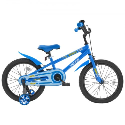 VEVOR Vaikiškas BMX dviratis, 45,72 cm, mėlynas, su pagalbiniais ratukais
