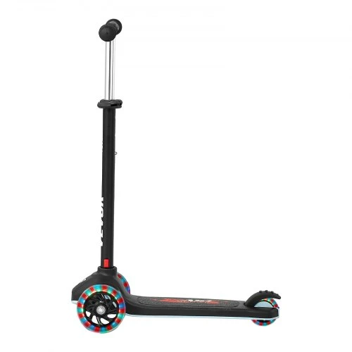 VEVOR Vaikiškas triratis paspirtukas su šviečiančiais ratais, reguliuojamo aukščio vairu, juodas