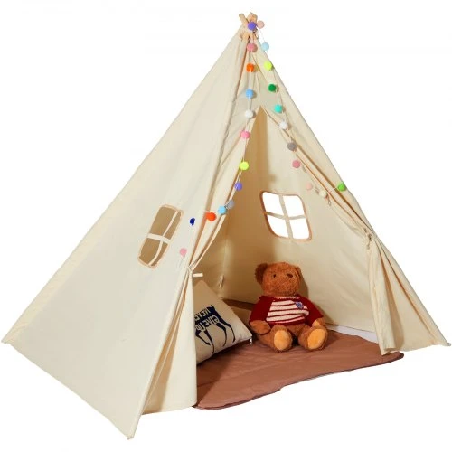 Koduva VEVOR vaikų žaidimų palapinė, teepee palapinė, smėlio spalvos, 118 x 118 x 143 cm
