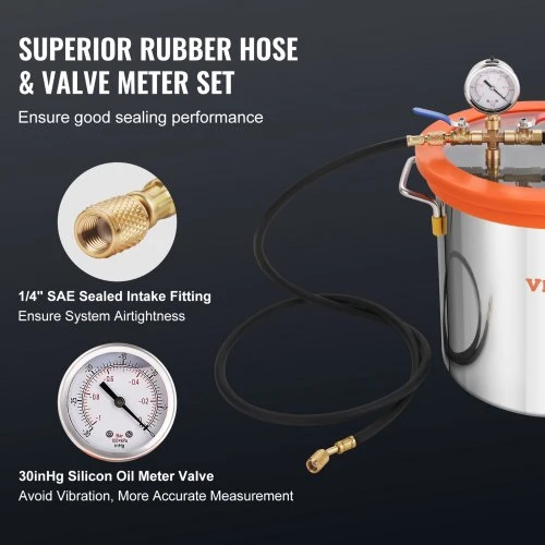 VEVOR Vakuuminė kamera 11,4 l ir 3,5 CFM siurblio rinkinys