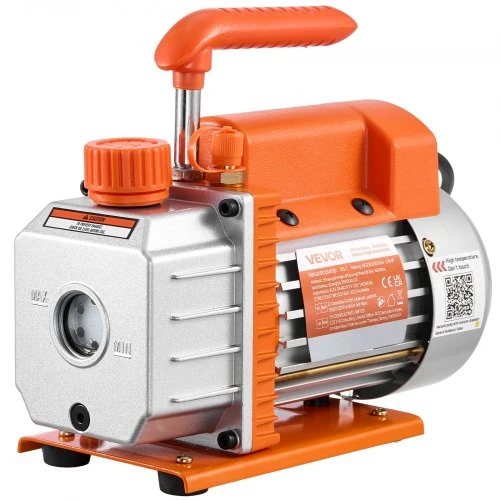 VEVOR Vakuuminė kamera su pompa, 18,93 l, 3,5 CFM 99 l/min, vienpakopė vakuuminė pompa