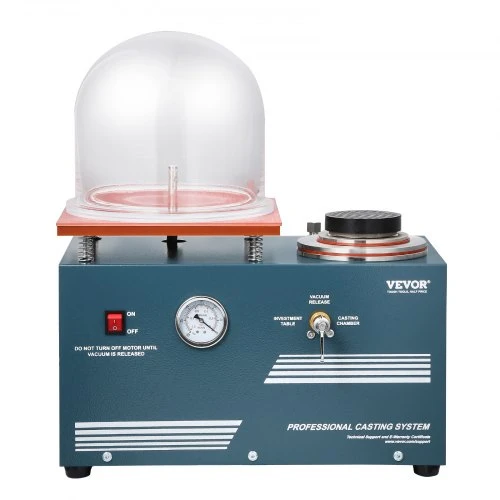 VEVOR Vakuuminė liejimo mašina, 290 W, su 3 CFM siurbliu ir gaubtu, 280 x 280 mm darbastaliu