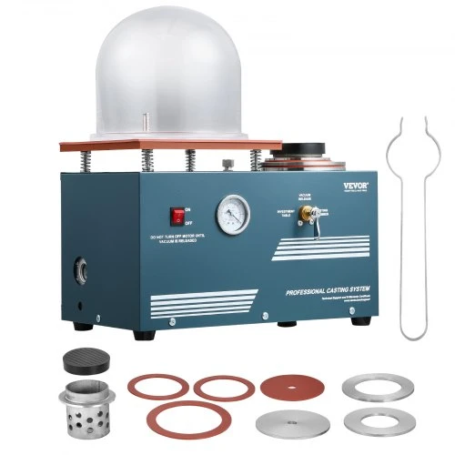 VEVOR Vakuuminė liejimo mašina, 290 W, su 3 CFM siurbliu ir gaubtu, 280 x 280 mm darbastaliu