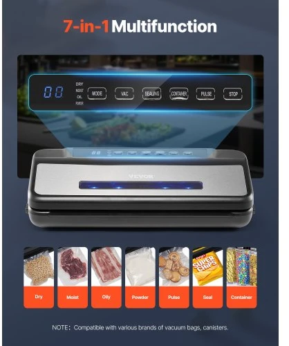 VEVOR Vakuuminis maisto sandariklis ZK-8861, 120 W, 80 kPa