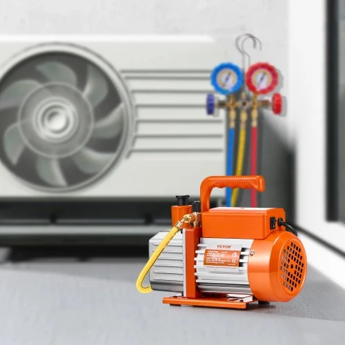 VEVOR Vakuuminis siurblys 113 l/min (4 CFM), vienpakopis, R134a R22 R410a sistemoms, su alyvos buteliuku